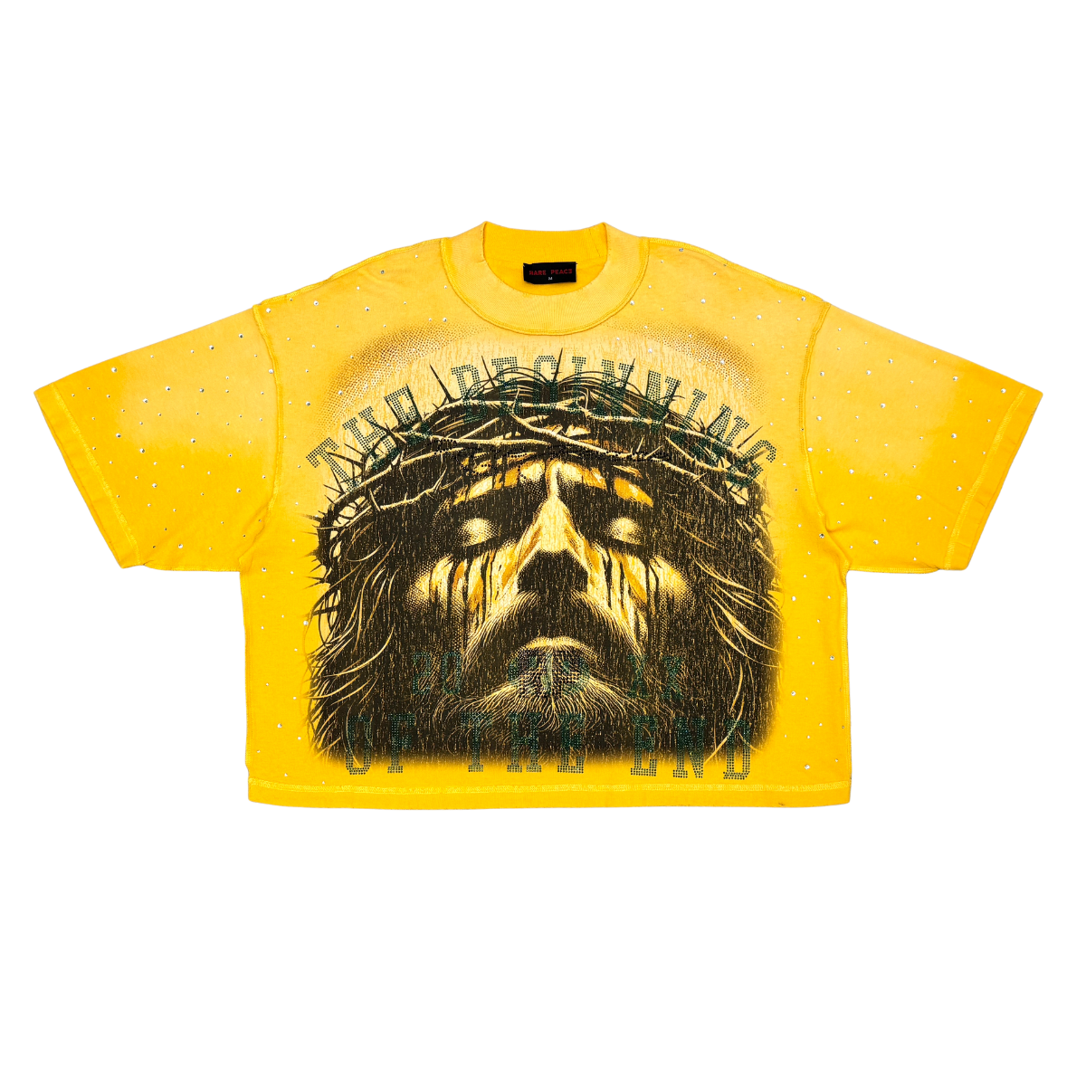 Rare Peace Sos Rhinestone Cropped T-shirt