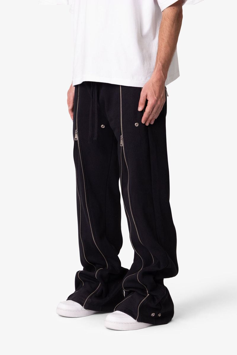 Mnml Rivet Zipper Flare Sweatpants