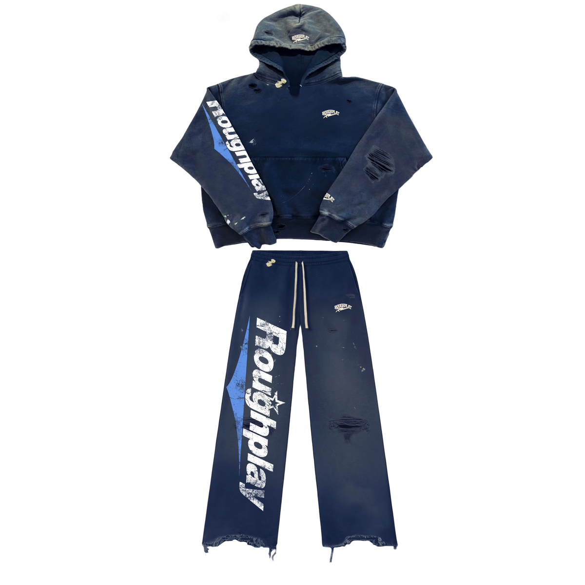 Rough Play Baby Blue Logo Hoodie Sweatsuit