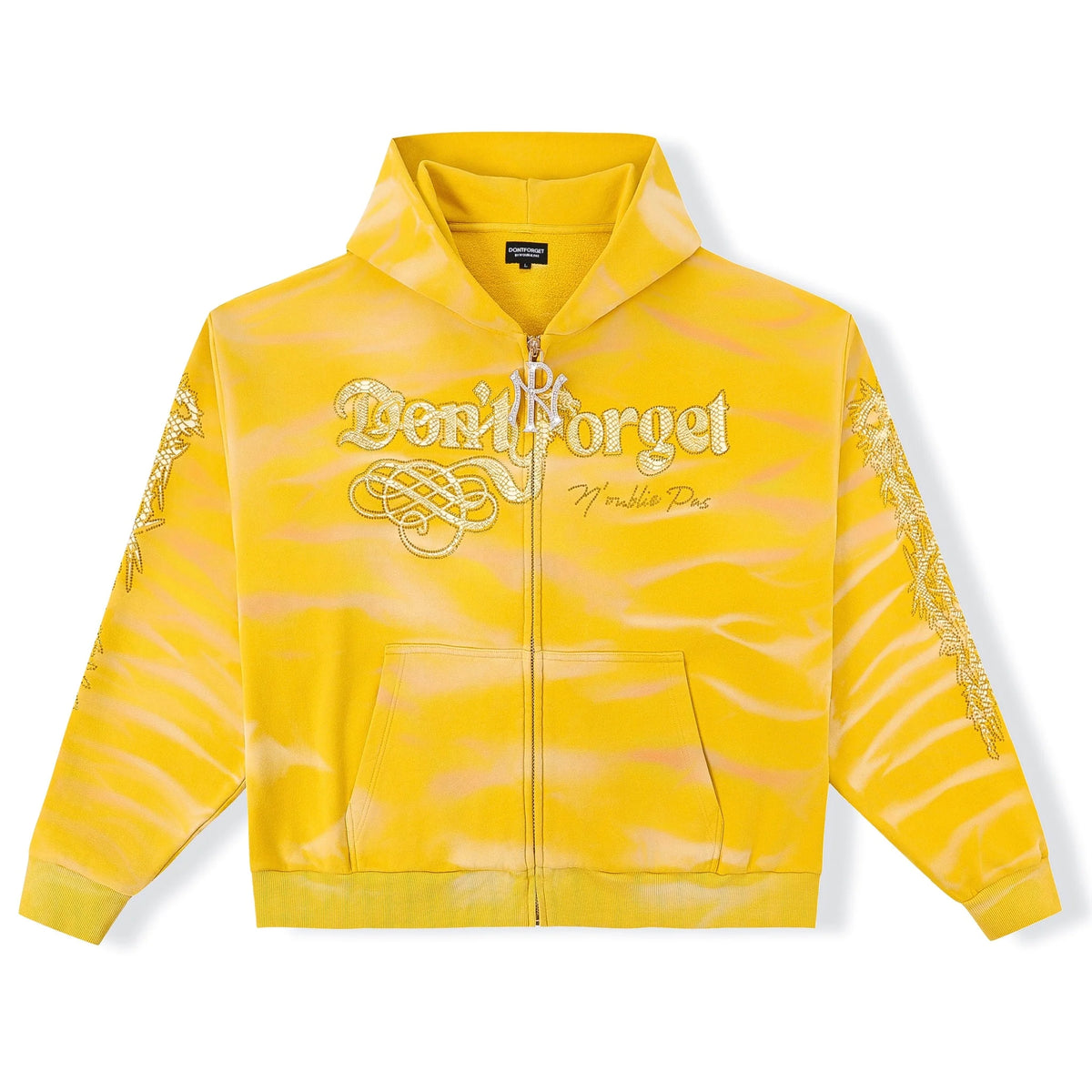Noublie Pas Python Rhinestone Zip Up Hoodie