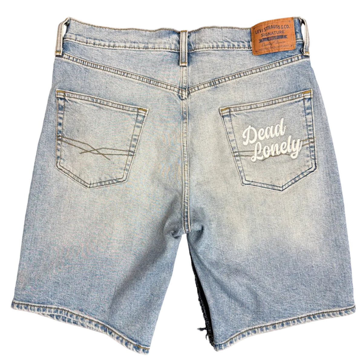 Dead Lonely Navy Skull&Bone Denim Shorts
