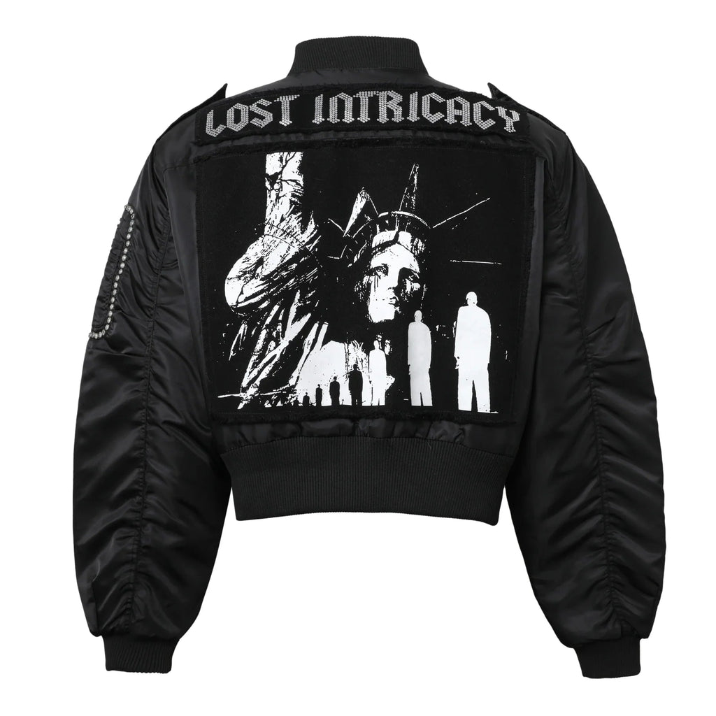 Lost Intricacy Clear Stone Bomber Jacket