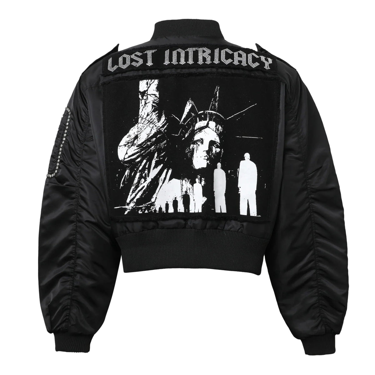 Lost Intricacy Clear Stone Bomber Jacket