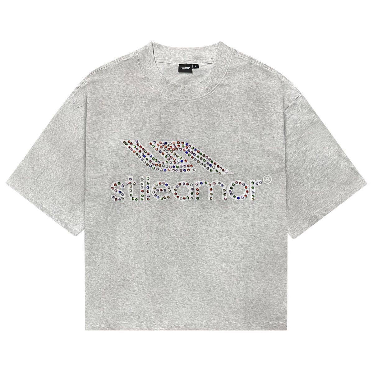 Stile De Amor Grey Colorato Rhinestone T-Shirt