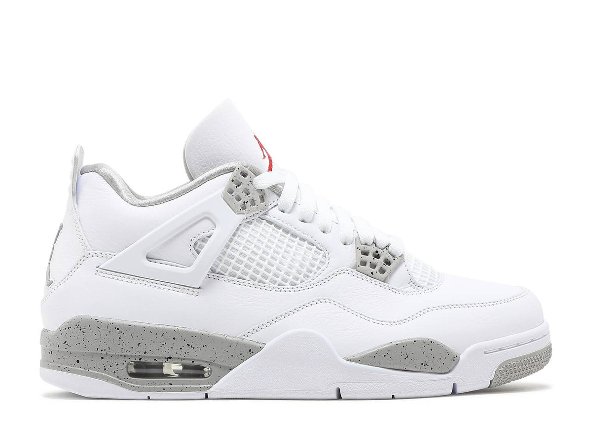 Air Jordan 4 Retro White/Fire Red Tech Grey Shoe